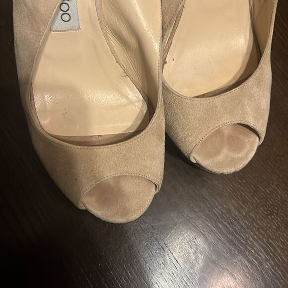 Jimmy Choo Biege suede sandal/heels - Picture 5 of 10